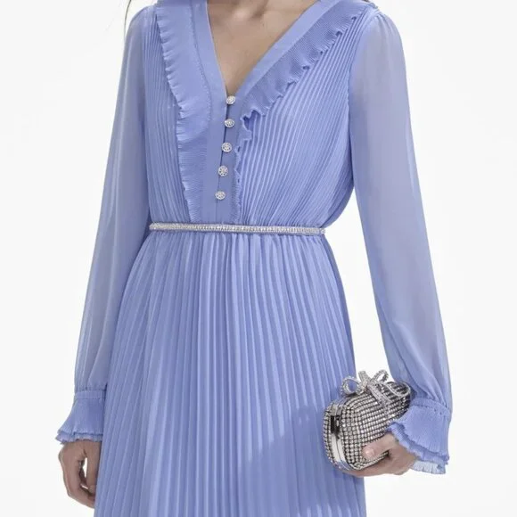 sachin and babi light blue dress Self-Portrait | Dresses | Self Portrait Blue Chiffon Maxi Dress Stunning